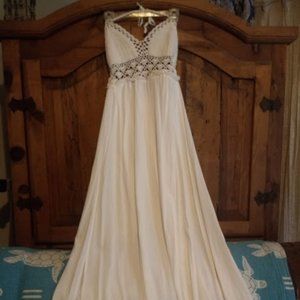 Lil Better Maxi Macramé Sun Dress Open Back L